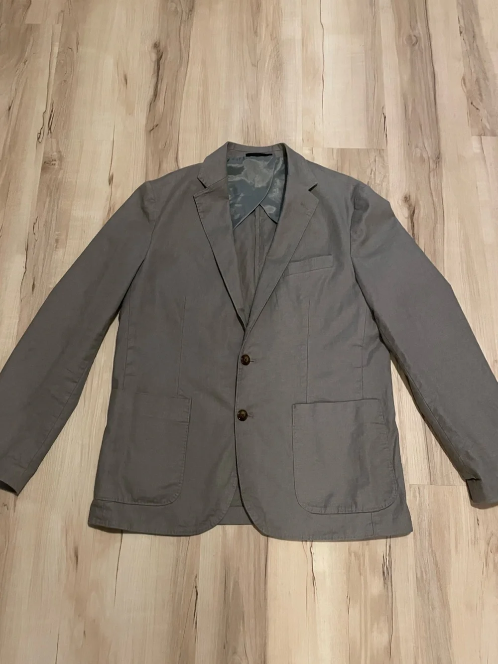 J Crew Men’s Slim Fit Suit Jacket Size Medium Gray Hemp Cotton Stretch